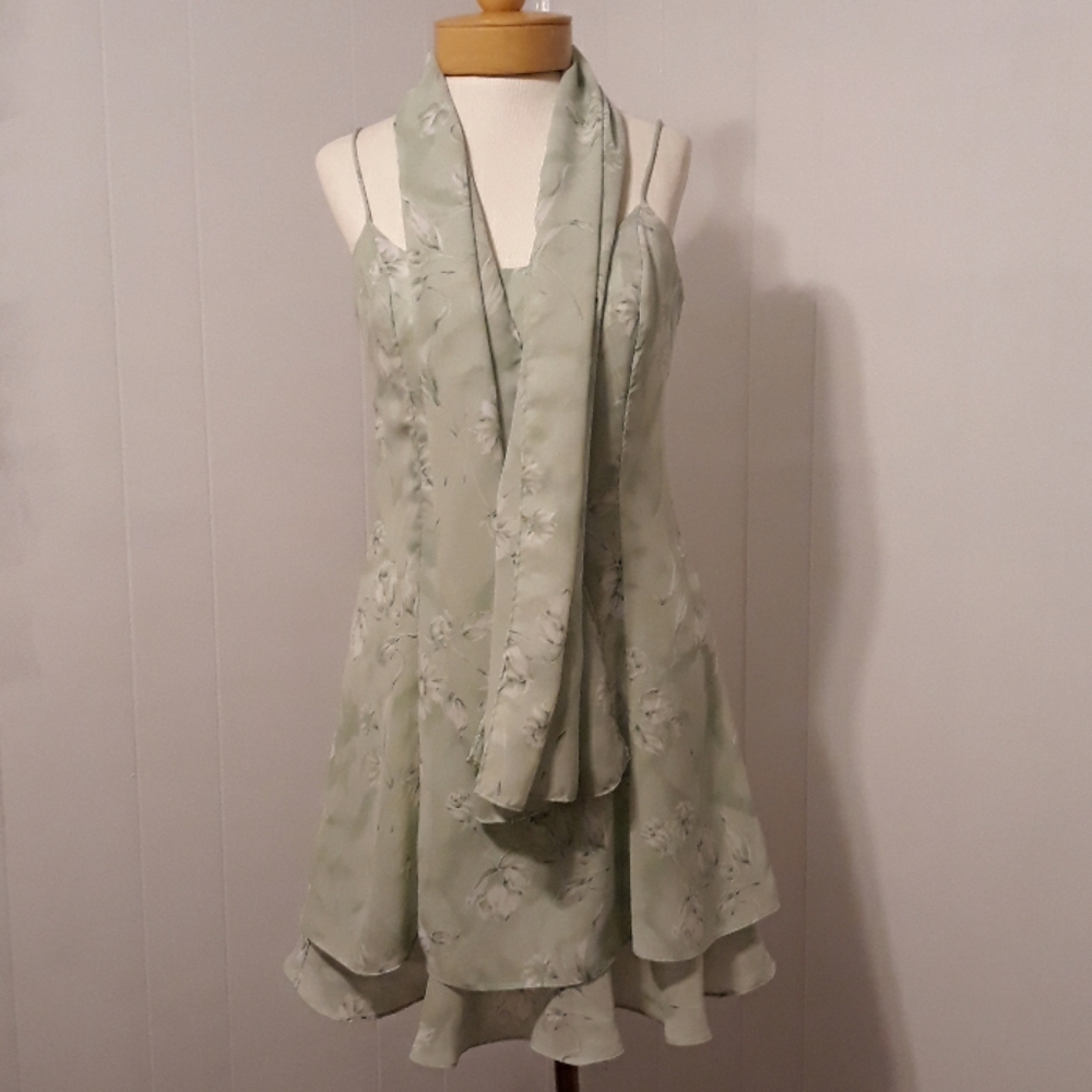 DBY Ltd. Floral Dress and Scarf.